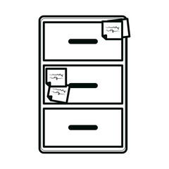 cabinet with memos office supply stationery work linear style icon
