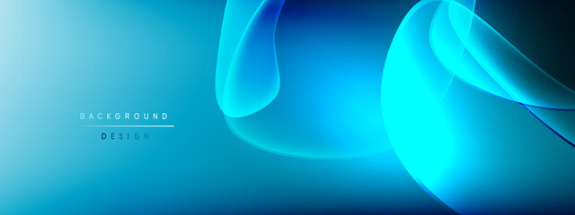 Vector abstract background - liquid bubble shapes on fluid gradient with shadows and light effects. Shiny design template for text