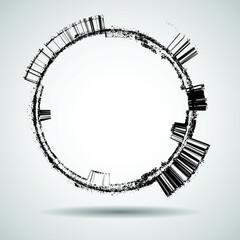 Grunge circle border frame . vector
