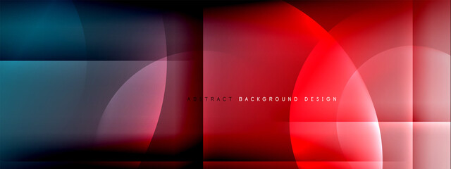 Vector abstract background - circle and cross on fluid gradient with shadows and light effects. Techno or business shiny design templates for text