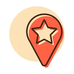 Star favorite pin map icon. Map pointer, markers