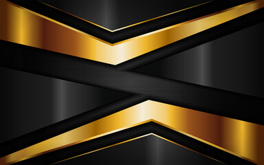 Luxury dark background with golden lines composition. Graphic design element.