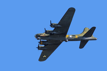 B17 Flying Fortress in flight during an air show
