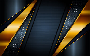 Luxury dark grey background with golden lines composition. Graphic design element.