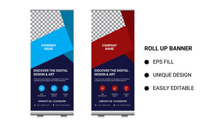 Obraz premium Roll up banner stand template design