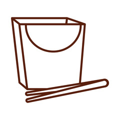 box with chopsticks package line style icon