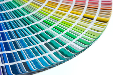 Close-up of color guide catalog	