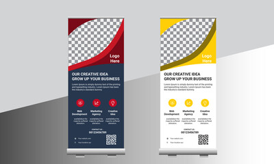 Corporate Roll Up Banner Vector