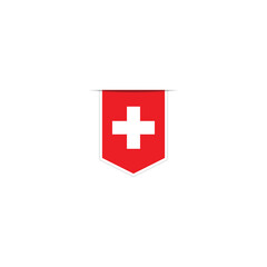 Swiss  flag vector. National Simple Swiss  flag