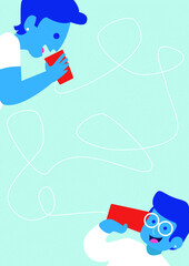 Talk through a String Telephone. People playing with cups.