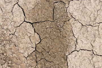 Dry earth because of water shortage.