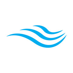 Water wave icon isolated on white background. Flat water wave icon for web site, design template and logo. Creative abstract concept, vector illustration