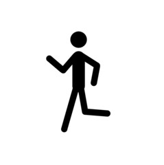 stick man running isolated on white background, healthy lifestyle, sports