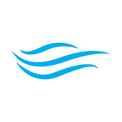 Obraz premium Water wave icon isolated on white background. Flat water wave icon for web site, design template and logo. Creative abstract concept, vector illustration