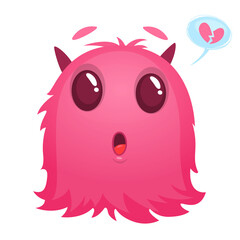 Happy cartoon monster character. Halloween vector illustration