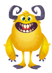 Obraz premium Happy cartoon monster character. Halloween vector illustration
