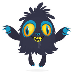 Happy cartoon monster character. Halloween vector illustration