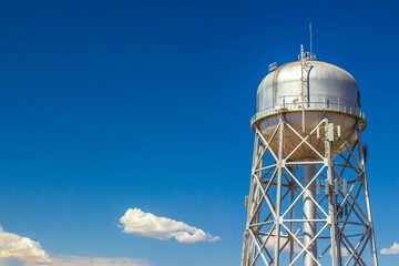 Tall Metal Water Tank With Atennas