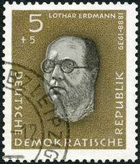 GERMANY - 1957: shows Karl Hermann Dietrich Lothar Erdmann (1888-1939), German journalist, 1957