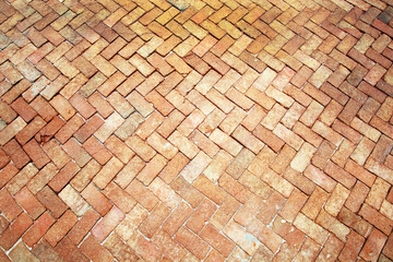 Ancient of pattern  light tone brick floor pavement stones
