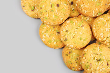 Home made sweet biscuits with mixed nuts
