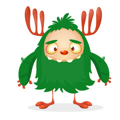 Happy cartoon monster character. Halloween vector illustration