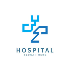 Obraz premium Health logo with initial letter YZ, ZY, Y Z logo designs concept. Medical health-care logo designs template.