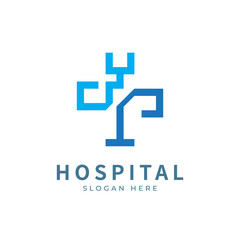 Fototapeta premium Health logo with initial letter YT, TY, Y T logo designs concept. Medical health-care logo designs template.