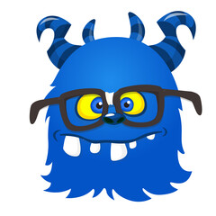 Happy cartoon monster character. Halloween vector illustration