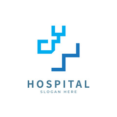 Obraz premium Health logo with initial letter YM, MY, Y M logo designs concept. Medical health-care logo designs template.