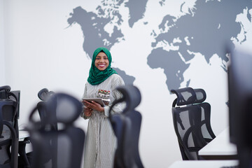 portrait of african muslim business woman