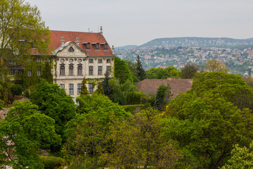 View of the Hungarian Heritage House on the hillside in Budapest. Hungary