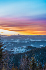 Pacifying landscape in the mountain valley
