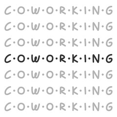 Coworking vector hand drawn lettering
