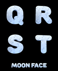 Moon Face Alphabet - 3d Illustration