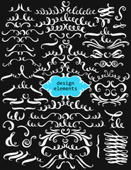 Set of hand drawn decorative elements