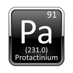 The periodic table element Protactinium. Vector illustration