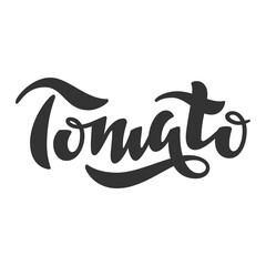 Tomato vector hand drawn lettering