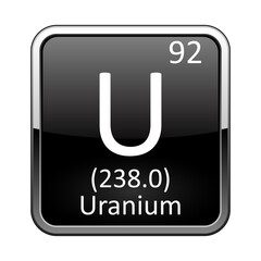 The periodic table element Uranium. Vector illustration
