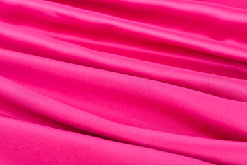 Silk Fabric Wave Texture Background, Red Satin Cloth Texture. Fabric silk texture