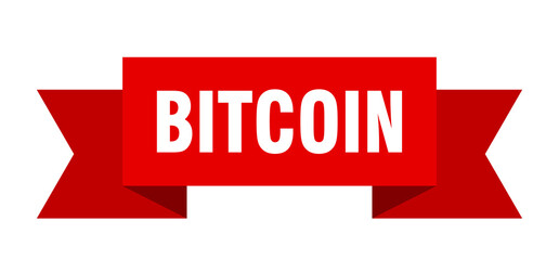 bitcoin ribbon. bitcoin paper band banner sign