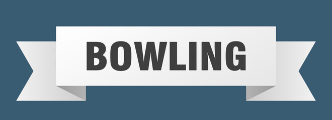 bowling ribbon. bowling paper band banner sign