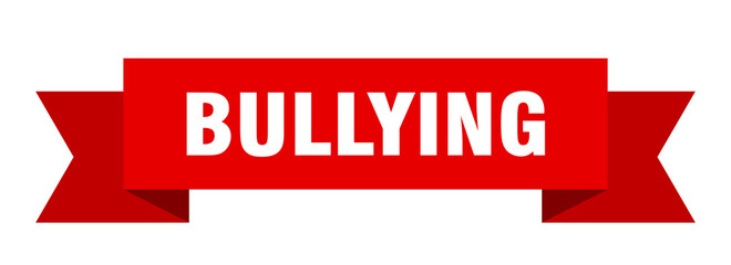 bullying ribbon. bullying paper band banner sign