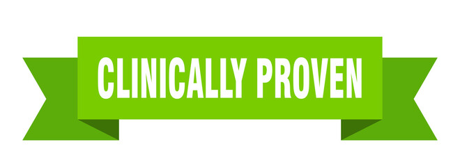 clinically proven ribbon. clinically proven paper band banner sign