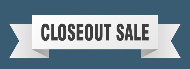 closeout sale ribbon. closeout sale paper band banner sign