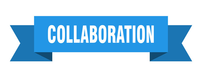 collaboration ribbon. collaboration paper band banner sign
