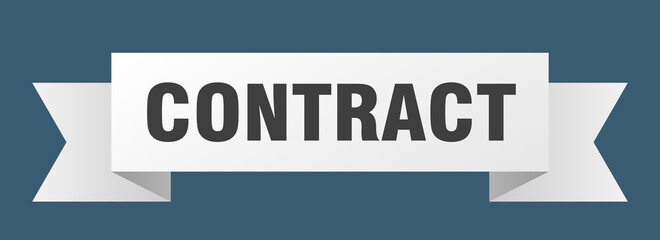 contract ribbon. contract paper band banner sign