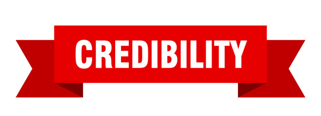 credibility ribbon. credibility paper band banner sign