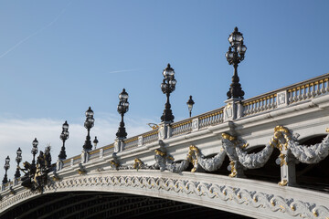 Obraz premium Detail on Pont Alexandre III Bridge; Paris