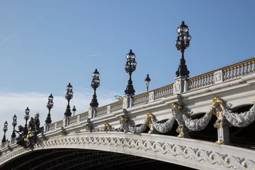 Photo sur Plexiglas Pont Alexandre III Detail on Pont Alexandre III Bridge  Paris